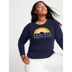 Old Navy Navy Radiate Positivity Crewneck Sweatshirt